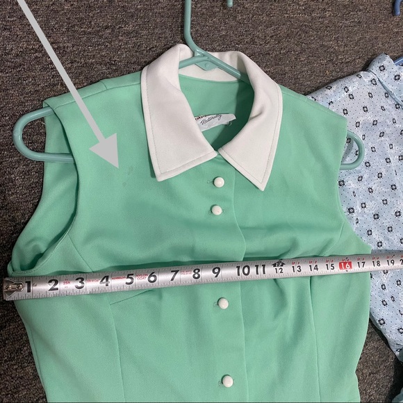 SOLD! 5❤️TRUE Vintage dress.small.medium.large orange white blue short - Picture 10 of 12